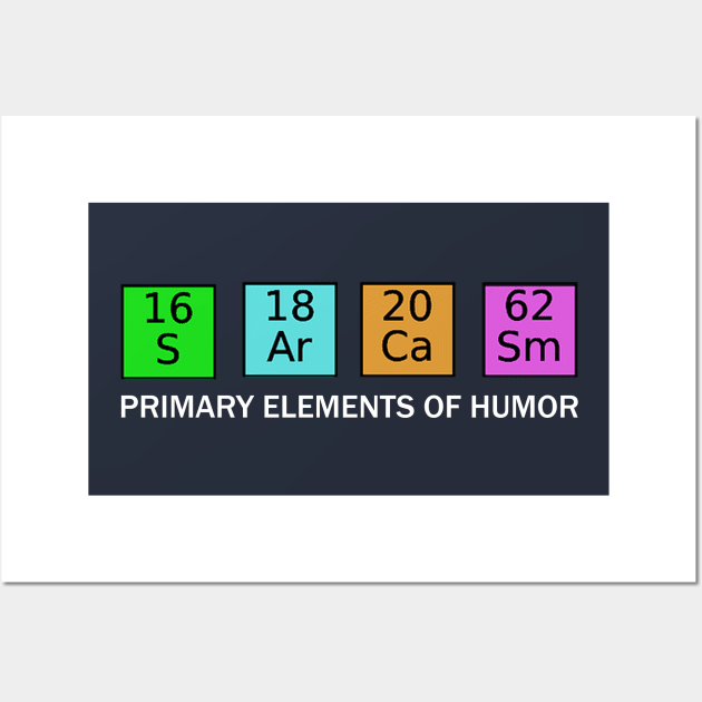 Sarcasm Primary Elements Of Humor Periodic Table Wall Art by scribblejuice